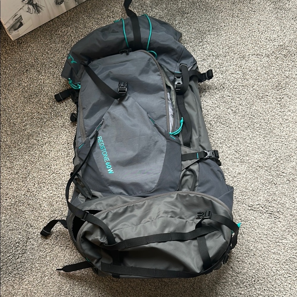 Gray and Teal Backpack